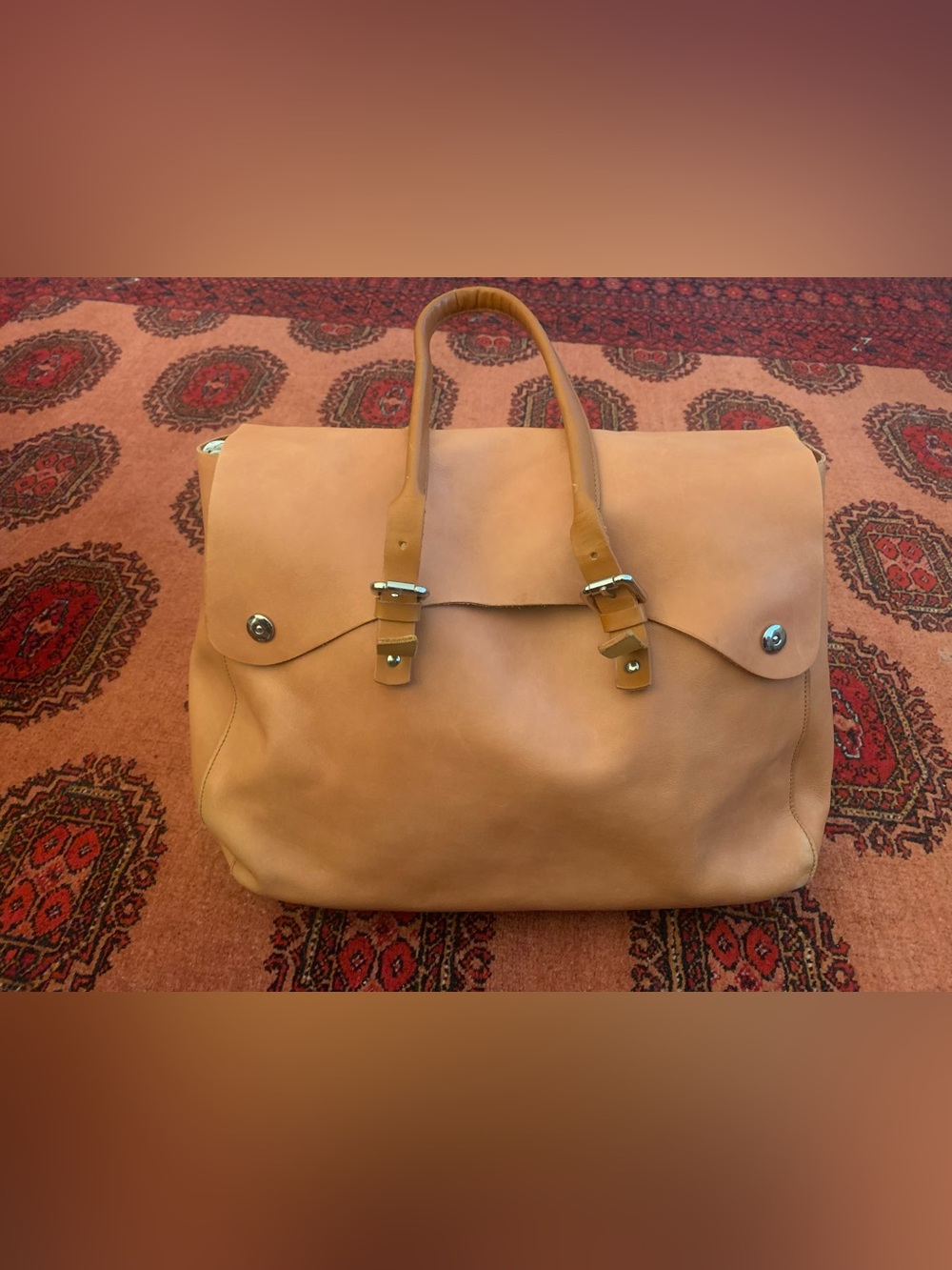 m0851 Tan Leather Satchel